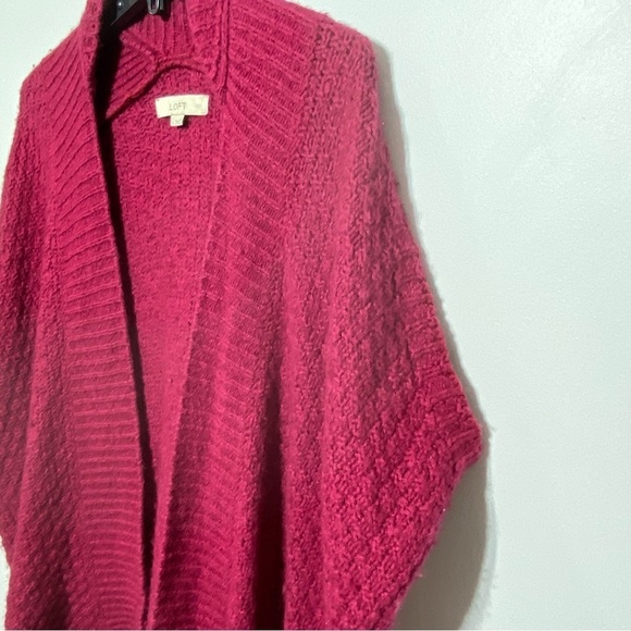 Ann Taylor Loft Women's S Cranberry Open Sweater Sleeveless Vest Wool Blend Warm - Picture 4 of 10